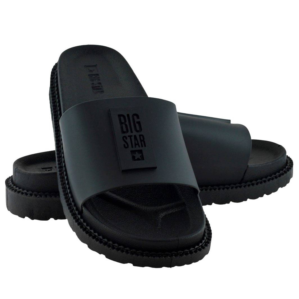 Czarne klapki damskie na platformie Big Star