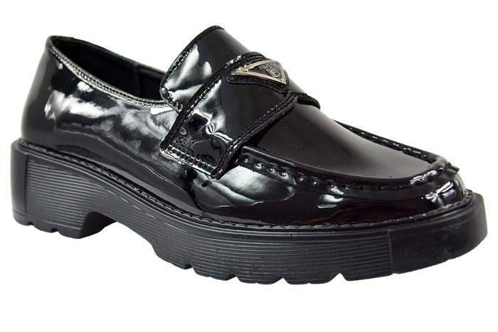 Mokasyny Filippo DP3930/22 czarne lakierowane