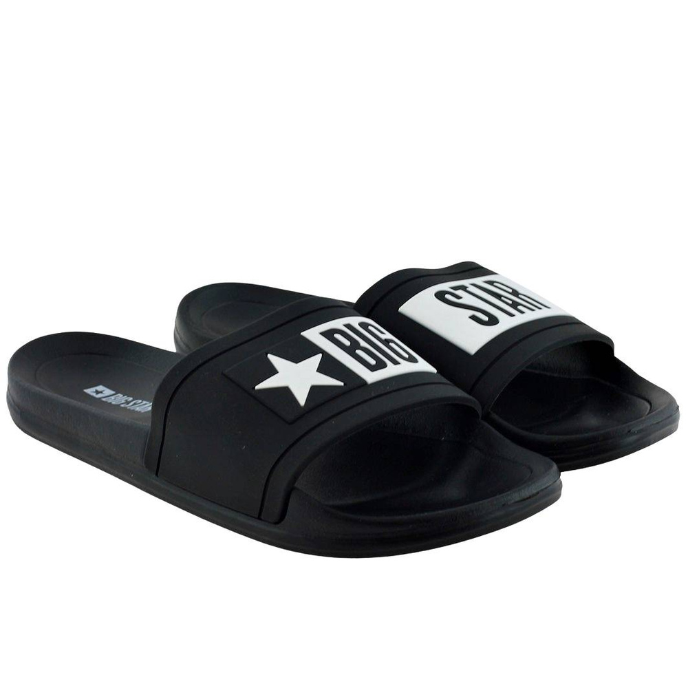 Czarne klapki młodzieżowe z widocznym logo Big Star