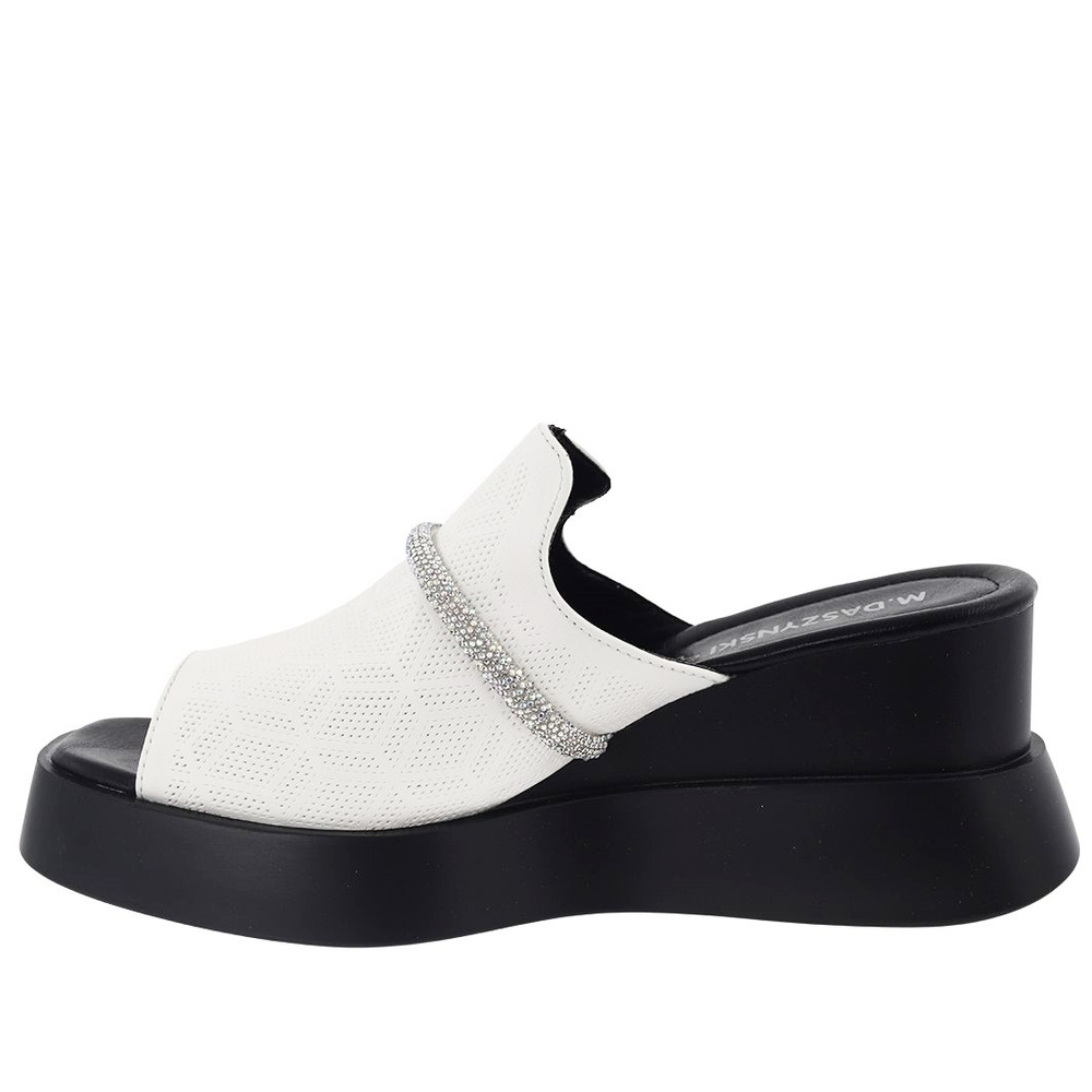 Жіночі білі сабо на танкетці M. Daszyński