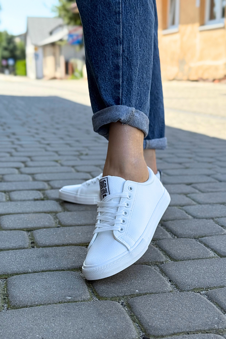 Trampki damskie Big Star białe ze skóry ekologicznej