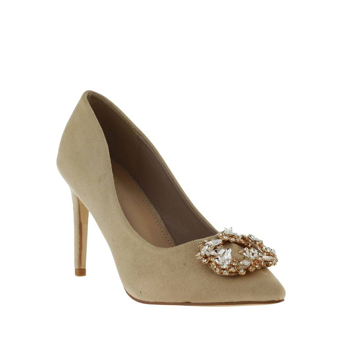 Szpilki z ekoskóry beżowe Sabatina