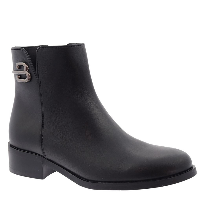 Botki skórzane czarne na niskim obcasie ocieplane