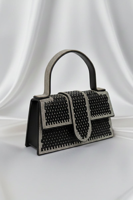 Жіноча чорна сумочка з подвійною ручкою і ремінцем Big Star