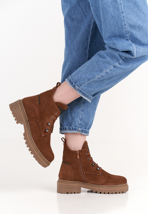 Жіночі коричневі черевики на шнурівці від Sergio Leone