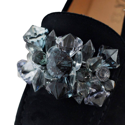 Czarne zamszowe mokasyny damskie Vinceza