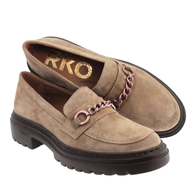 Шкіряні лорди з декоративним ланцюжком, хакі Ryłko