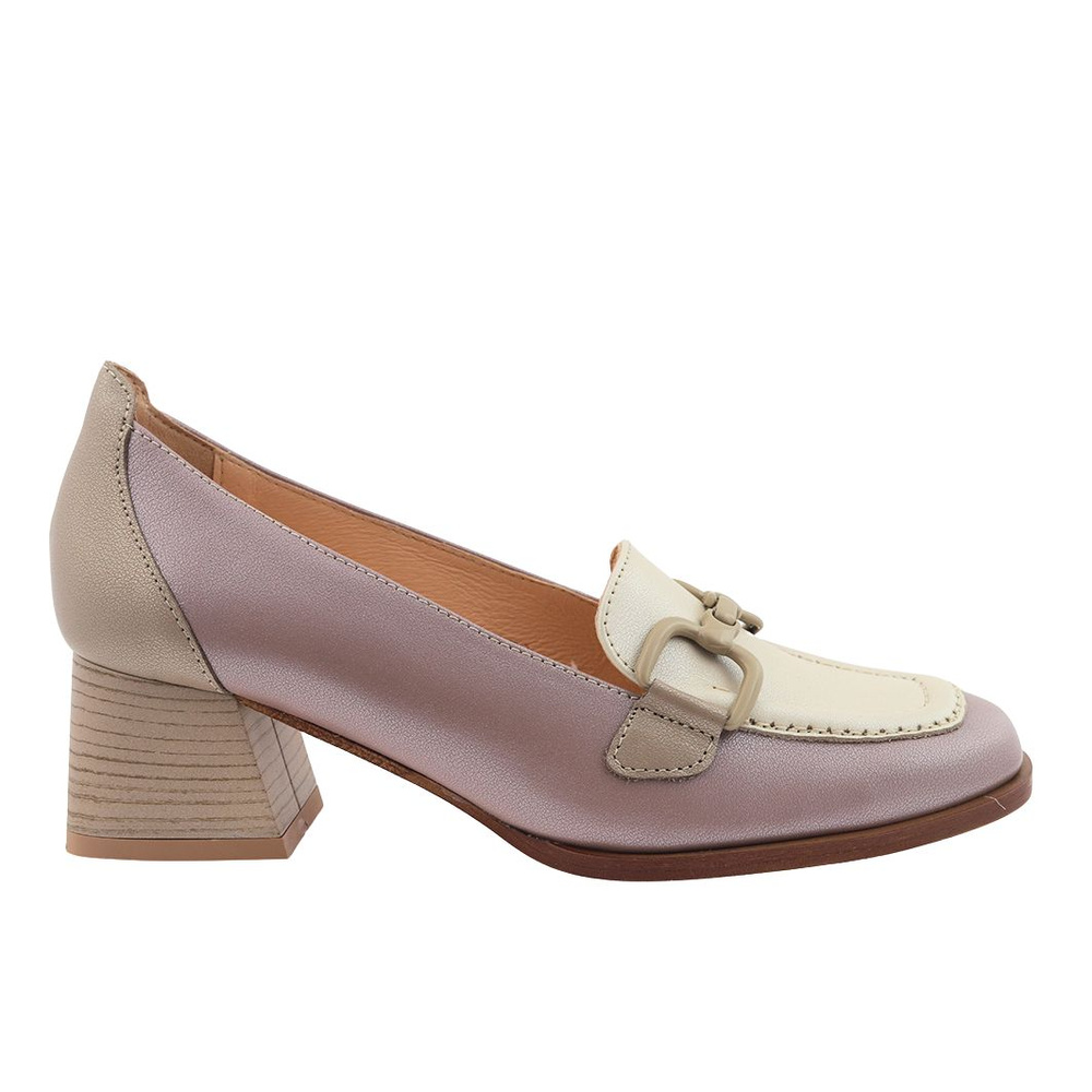 Шкіряні туфлі на колодці з пряжкою Kordel кольору екрю