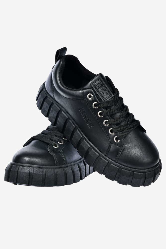 Жіночі чорні кросівки на шнурівці на товстій підошві Big Star