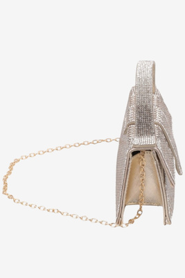 Damska torebka z cyrkoniami złota na zatrzask