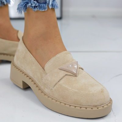 Жіночі бежеві замшеві мокасини Potocki