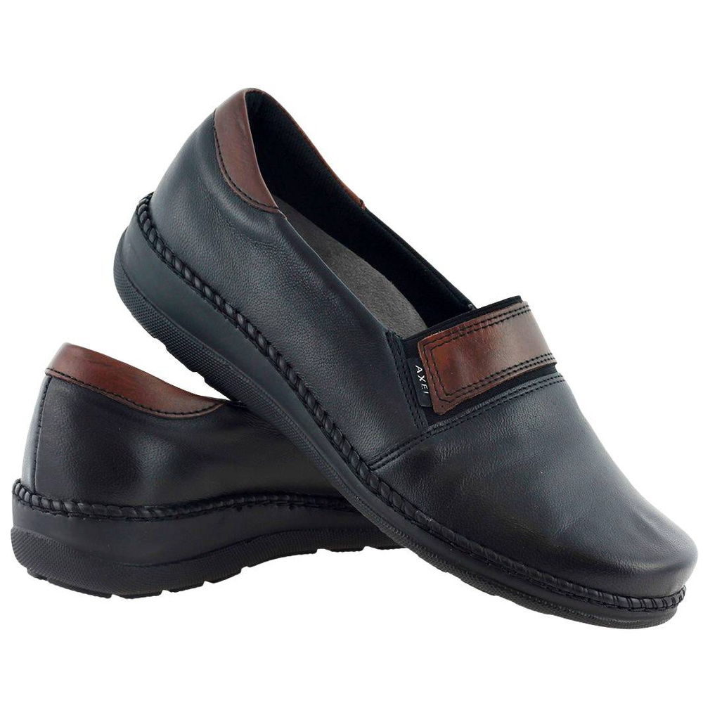 Жіночі шкіряні туфлі на низьких підборах, чорні Аксель