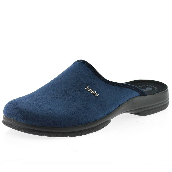 Kapcie domowe męskie granatowe wsuwane na płaskie