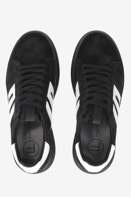 Czarne sneakersy zamszowe na grubej platformie Filippo