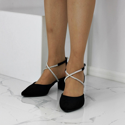 Zamszowe czółenka na stabilnym obcasie ZanZara