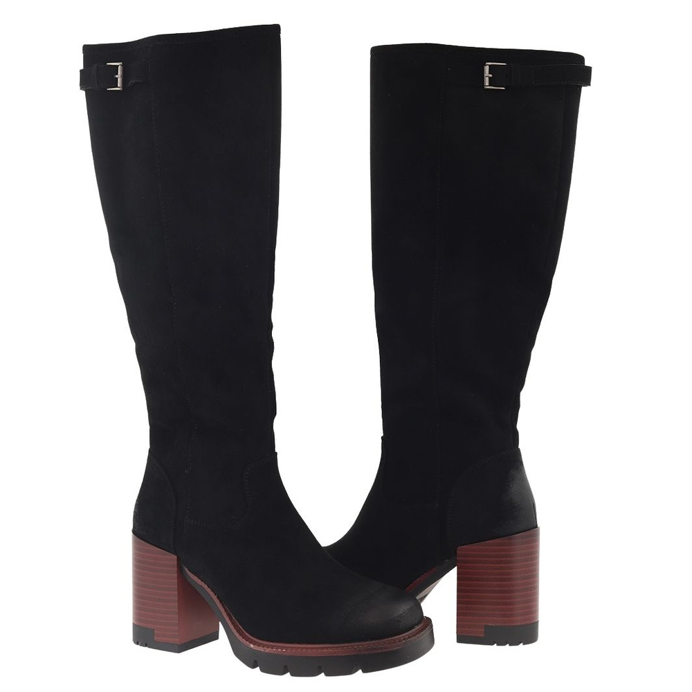 Чорні замшеві чоботи Vinceza на високих підборах