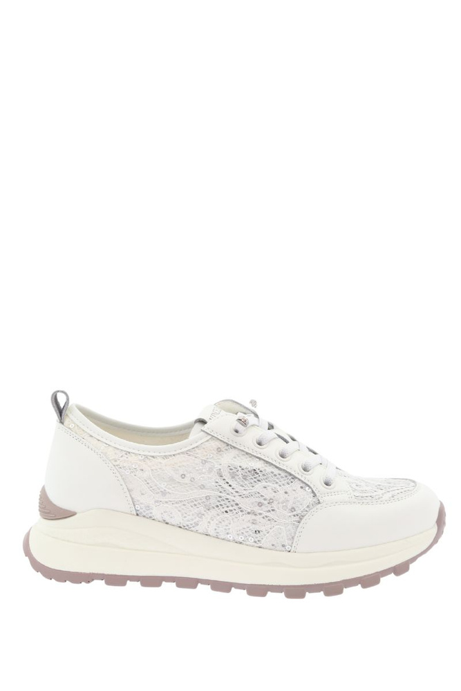 Półbuty białe z koronką sznurowane
