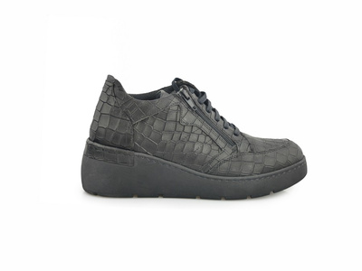 Sneakersy BOCCATO 0382-1026 czarny motyw krokodyla