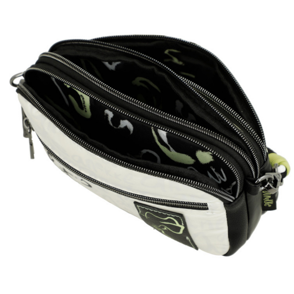 Mała torebka crossbosy biało czarna Anekke Memories