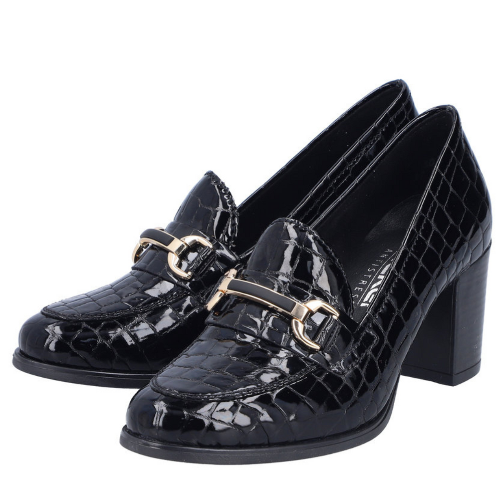 Чорні лаковані туфлі Rieker