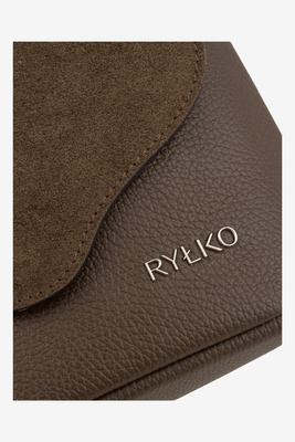 Жіноча бежева шкіряна сумочка з клапаном Ryłko