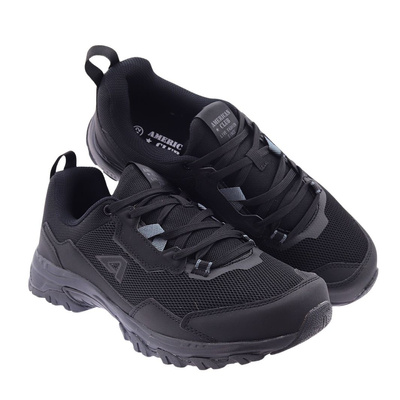 Trekkingi męskie czarne z przewiewnej siatki sznurowane