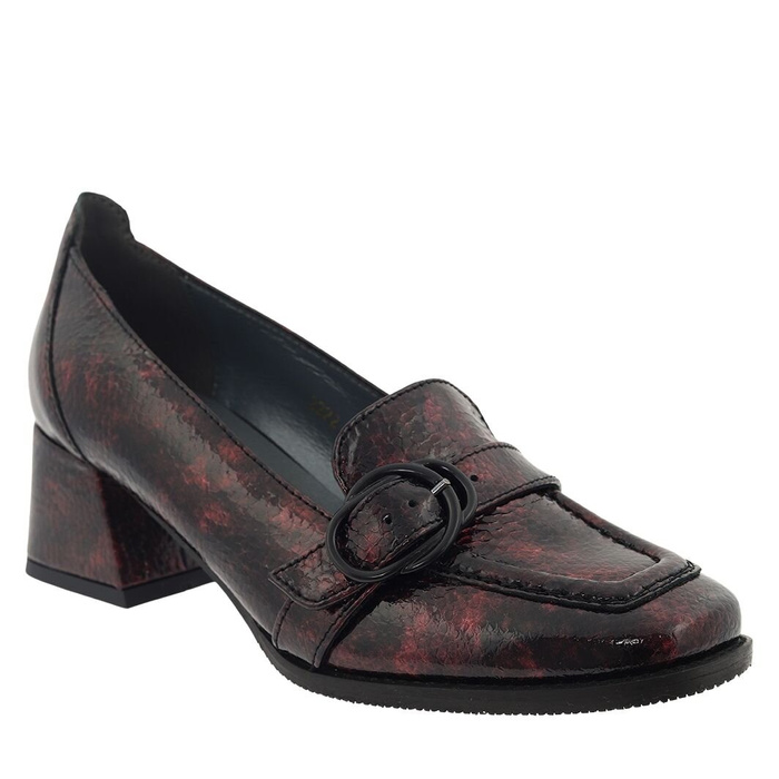 Коричневі шкіряні туфлі з блоком Kordel