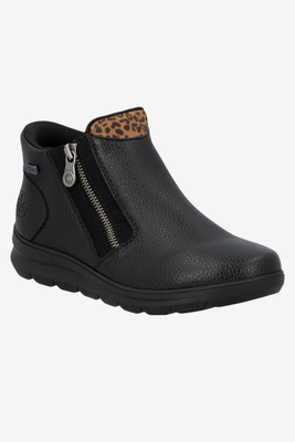 Жіночі бордові лаковані утеплені чоботи Rieker