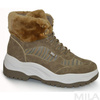 SNEAKERSY Xti 44444 BRĄZOWE ZE SZTUCZNYM FUTERKIEM PRZY CHOLEWCE