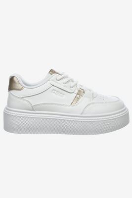 Modne sneakersy z ekoskóry białe na masywnej platformie Big Star