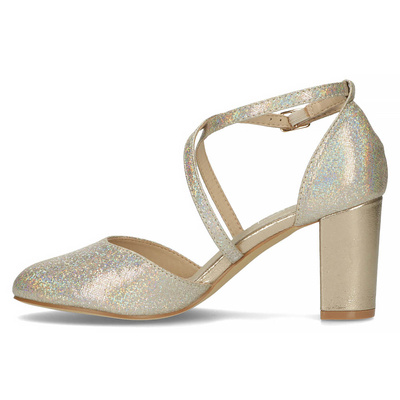 Золоті босоніжки на високих підборах Filippo