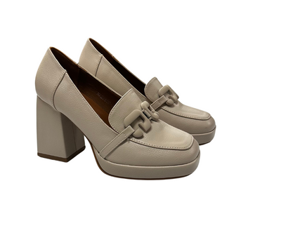 Szare półbuty z klamerką na słupku M. Daszyński