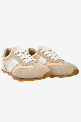 Beżowe sneakersy skórzane zamszowe sznurowane Big Star