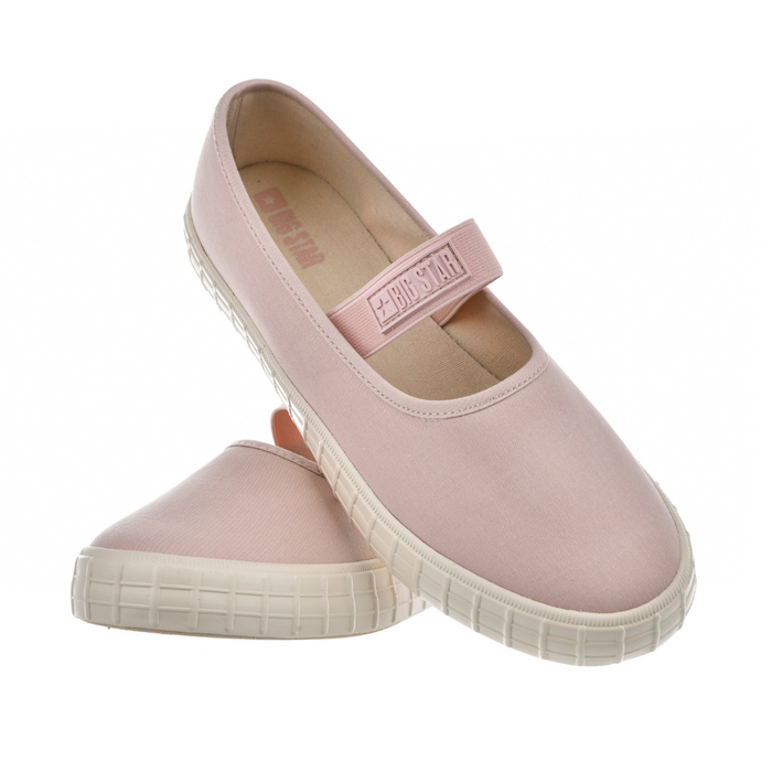 Tenisówki damskie na gumce w kolorze nudowym Big Star