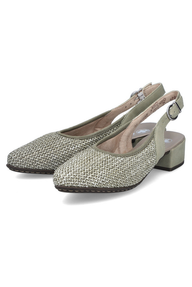 Човники жіночі з відкритою п'ятою на колодці Rieker