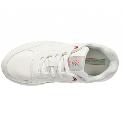 Sneakersy damskie białe z ekoskóry sznurowane