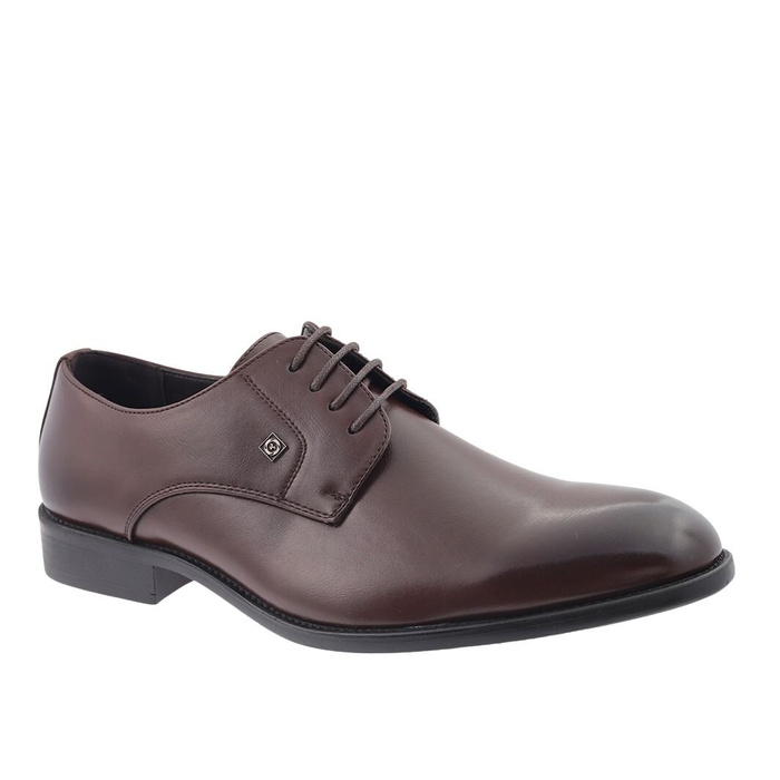 Wizytowe półbuty sznurowane w kolorze brązowym