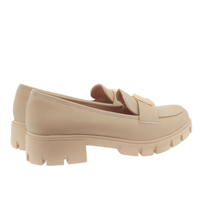 Бежеві мокасини з золотим декором M. Daszyński