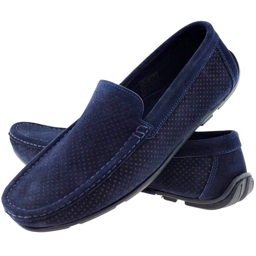 Чоловічі замшеві шкіряні мокасини, темно-сині, T.Sokolski