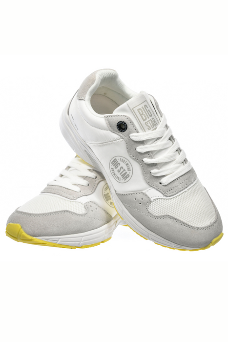 Białe sneakersy sportowe zamszowe sznurowane Big Star