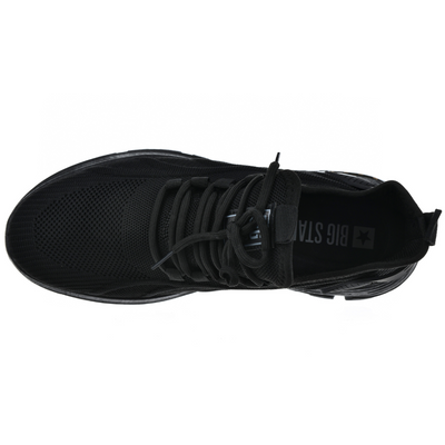 Sneakersy męskie czarne siateczkowe sznurowane Big Star