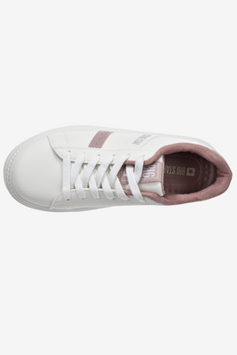 Białe sneakersy sznurowane na grubej platformie z ekoskóry Big Star