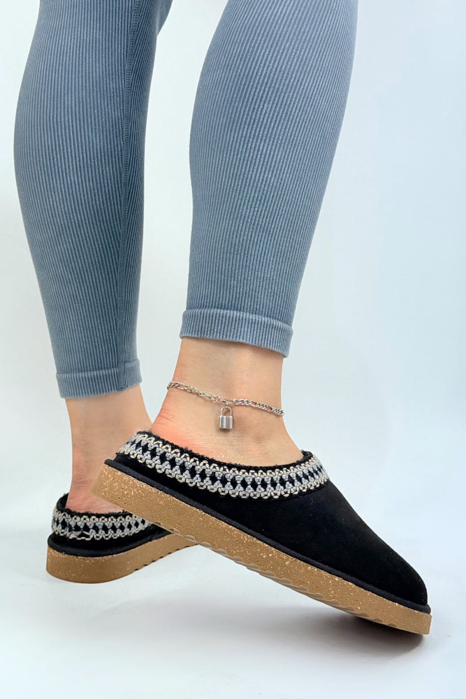 Жіночі темно-сині сліпони з гумовою вставкою