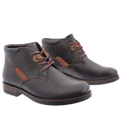 Trzewiki męskie skórzane brązowe Activ