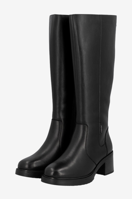 Чорні шкіряні чоботи вище коліна на блискавці Rieker