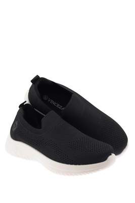 Czarne przewiewne tenisówki wsuwane