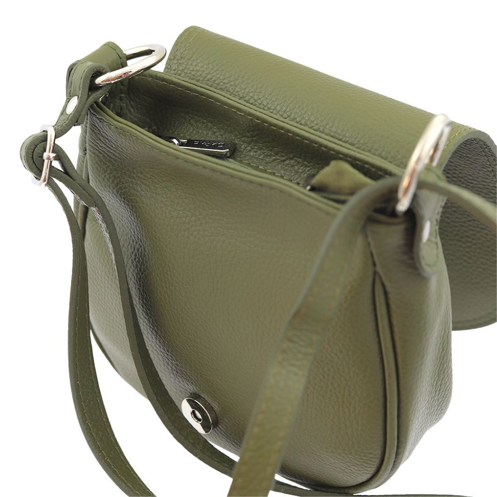 Маленька жіноча сумка-почтальон Ryłko оливкового кольору з клапаном