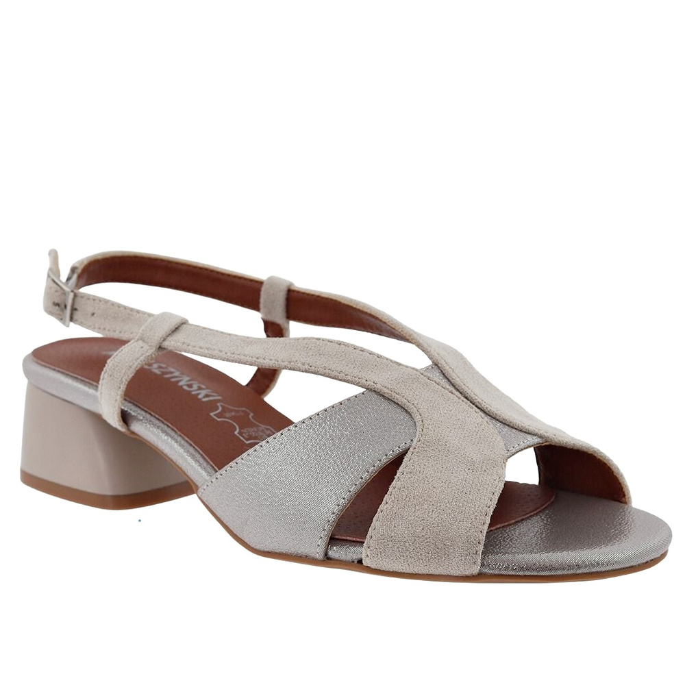 Beżowe sandały na obcasie M. Daszyński