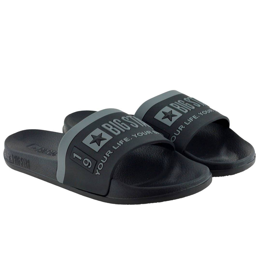 Czarne klapki domowe, basenowe Big Star