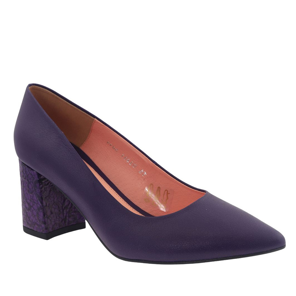 Фіолетові шкіряні човники з блоком Baldaccini